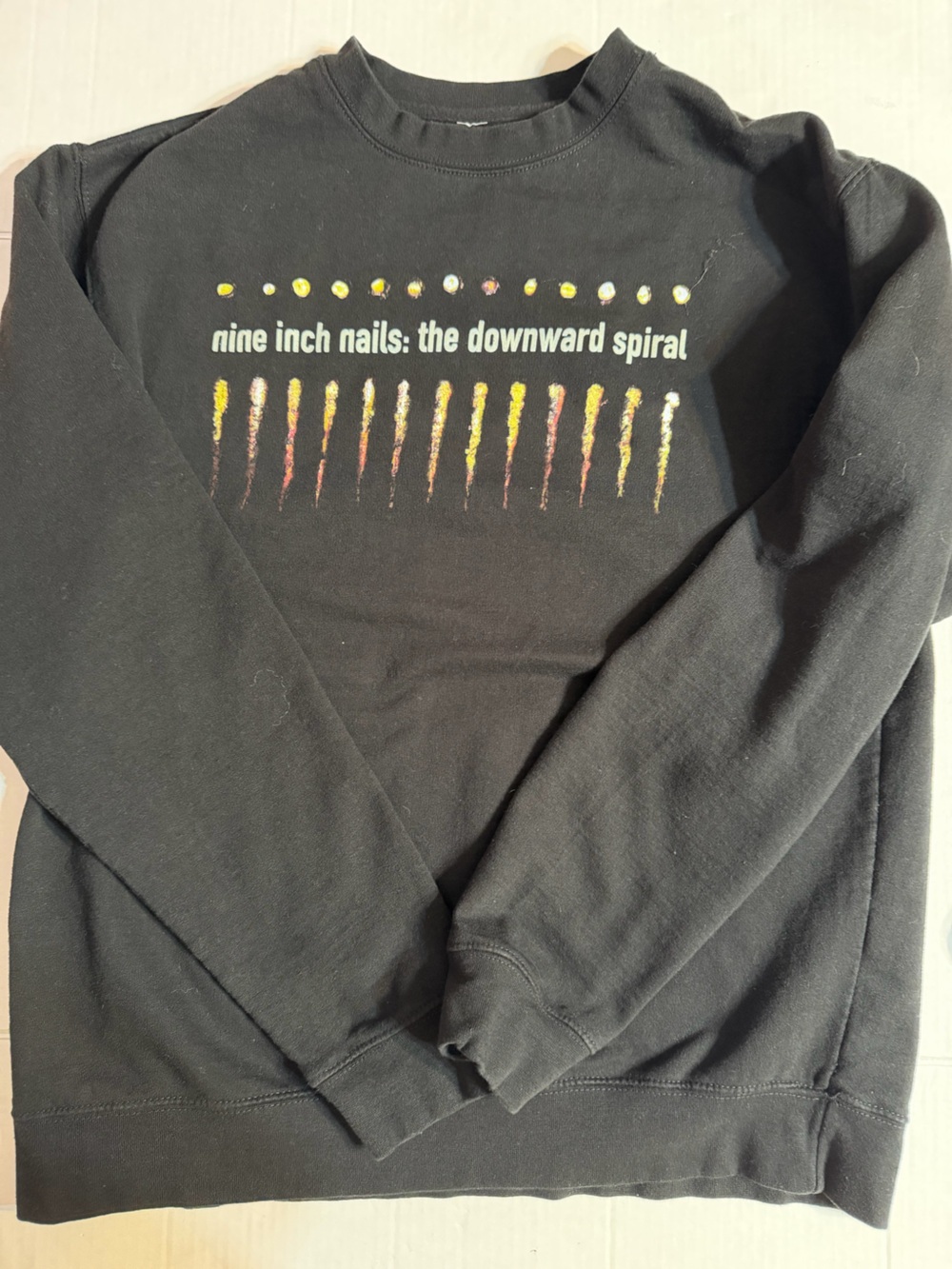 Nine Inch Nails NIN The Downward Spiral Long Sleeve Shirt L Black Band Tee